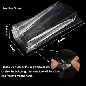 <b>Clear</b> Cellophane Bottom Gusset <b>Bags</b> 6x9x2.4 Inch With Twist Ties For Party Favor Gift Packaging - Product Image 2