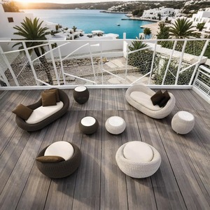 Meubles d'extérieur modernes, ensemble de canapés en rotin pour l'extérieur, 2 places, canapé lounge, canapés de jardin en aluminium, luxe, patio, villa, resort, balcon - Product Image 4