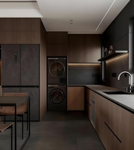 Venta al por mayor gabinetes de cocina modernos personalizados gabinetes de cocina modulares de madera montados en la pared para Villa buen precio - Product Image 5