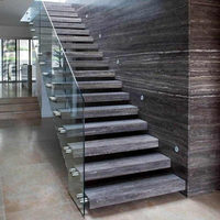 Dalles de travertin naturel ondulé persan poli, grand format, noir, gris argenté, foncé, pour murs et sols de salle de bain, cuisine, villa, luxe