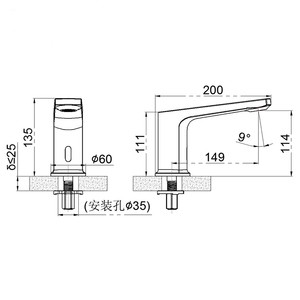 HY-158A Modern Chrome Brass <span class=keywords><strong>Sensor</strong></span> Automático Torneira Single-Hole Single-Handle Touchless Deck para Hotel Banheiro Bacia Cerâmica - Product Image 2