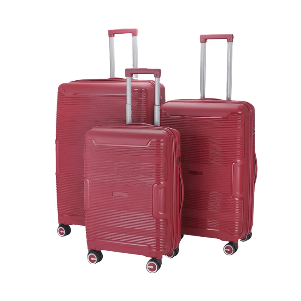 Venda por atacado de malas de viagem 3 peças malas de viagem PP para carrinho de bagagem