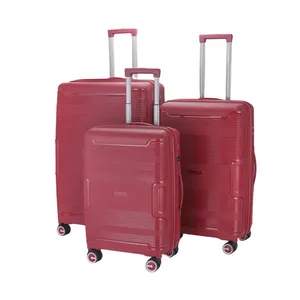Toptan sert kabuklu valiz Valise De Voyage 3 adet valiz çanta arabası seyahat PP bagaj