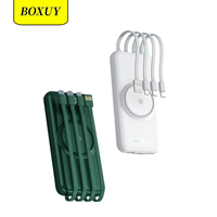 Vente flash, station d'alimentation portable sans fil intégrée avec câbles, chargeur rapide, batterie externe sans fil 10000mah