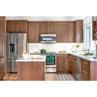 Meubles de cuisine modernes en MDF avec placage bois de haute qualité