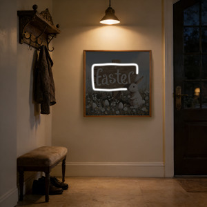 Décoration murale de Pâques : Impressions d'animaux à <span class=keywords><strong>effet</strong></span> néon LED avec <span class=keywords><strong>un</strong></span> motif de lapin mignon, idéal pour la décoration intérieure - Product Image 3