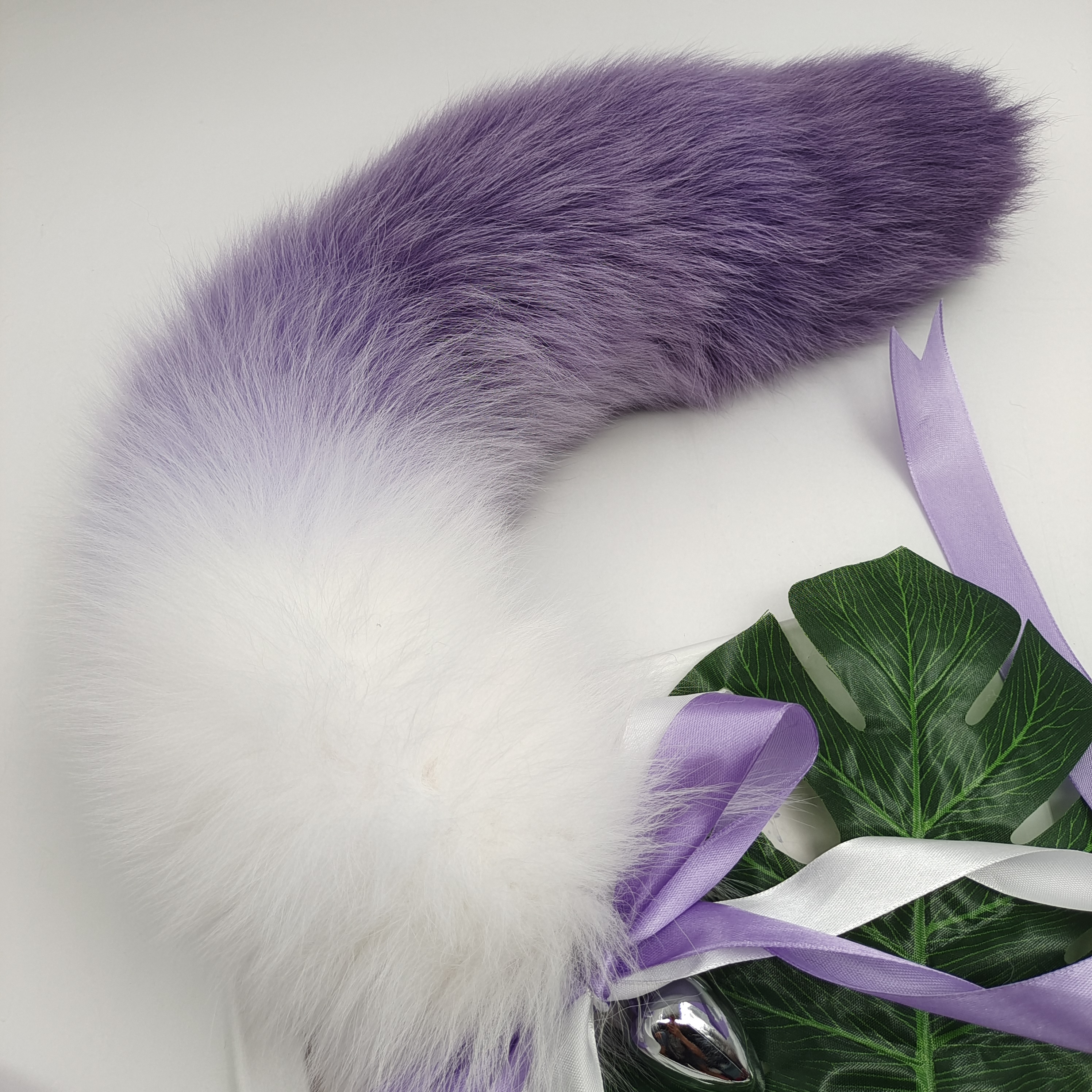 wolf anal plug Purple fox tail plug and ear set - fox ear and tail buttplug main image 1