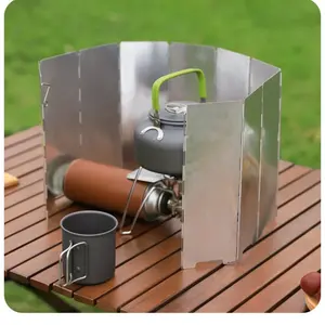 8 Plaques Extérieure Pinic BBQ Pliable Pare-Vent Ultra-léger Camping Cuisinière À Gaz Écran Vent Protecteur - Product Image 4