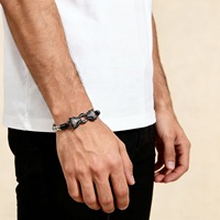 Bracelet chaîne tête de léopard en acier inoxydable plaqué or 18 carats avec incrustation de zircons, fermoir mousqueton réglable pour bijoux de mode masculine