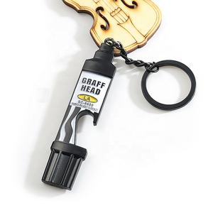 פותחן בקבוקי מחזיק מפתחות ממתכת תלת מימד לוגו מותאם אישית - Product Image 2