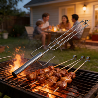 Nouvelle arrivée 2025 - Barbecue rotatif avec moteur - Acier inoxydable - Barbecue rotatif électrique portable - Utilisation en extérieur