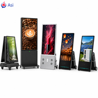 Affichage haute luminosité 2000 nits, 43 pouces, résistant aux intempéries IP65, alimenté par batterie, totem portable d'extérieur pour rue, trottoir