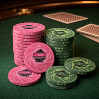 Jetons de poker en céramique personnalisés 39mm 10g, impression intégrale, valeur nominale et bord personnalisés, finition mate ou maille fine, MOQ 100, conception gratuite, pour clubs et cadeaux