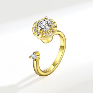 Nhẫn xoay trang sức hình cỏ bốn lá, nhẫn quay điều chỉnh được, giúp giảm lo âu - Product Image 5