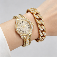 Montre-Bracelet Diamant pour Femme avec Bracelet, Montre de Luxe à Quartz, Vente Chaude en Gros sur Plateformes Transfrontalières