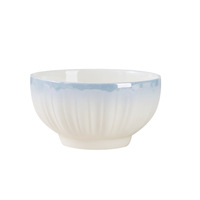 Service de vaisselle Rococo bleu dégradé, bols à soupe et à riz, compatible micro-ondes, céramique émaillée haute température, design moderne et minimaliste