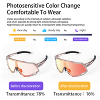 Lunettes de Cyclisme Photochromiques ESLNF, Lunettes de Soleil VTT Homme Femme, Lunettes de Vélo Claires, Masque de Cyclisme