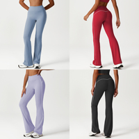 Pantalon de yoga décontracté à ligne contrastée pour femmes course à pied danse entraînement long Fitness pantalon de sport évasé à jambes larges pour femmes