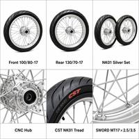 Ensemble de pneus tout-terrain complets de 17 pouces 100/80-17 130/70-17 pour Sur-Ron Ultra Bee Talaria MX5 MX4 Motocross électrique E Moto