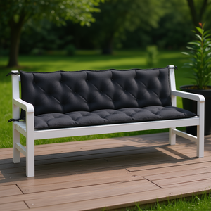 Coussins de banc de jardin Anthracite Melange 70.9x19.7x2.8 en tissu, oreillers d'extérieur résistants à l'eau, amovibles et lavables - Product Image 2