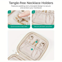 Pochette de rangement pour bijoux en PU portable personnalisée, mini sac à bijoux pour accessoires de bijouterie, usage quotidien et en voyage