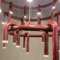 Lustre suspendu LED moderne de style nordique, inspiré des designers de luxe, en fer circulaire en forme de U, 72W, 12 têtes