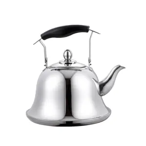 工厂厨房家居新设计1L口哨茶壶不锈钢水茶壶带彩绘口哨水壶