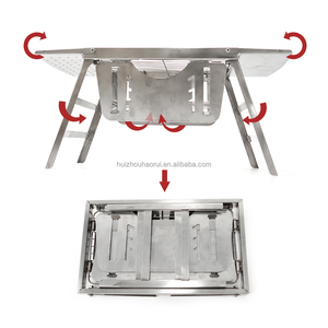 Free Assembly Portable <strong>Mini</strong> Folding Notebook Stainless Steel <strong>Charcoal</strong> BBQ <strong>Grill</strong> - Product Image 3