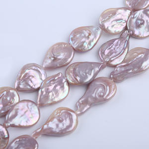 Cuentas de Perlas de Agua Dulce Naturales Blancas de 13-15 mm con Orificio Apilado, Semiterminadas para Collares de Bricolaje, Venta al por Mayor de Joyería - Product Image 1