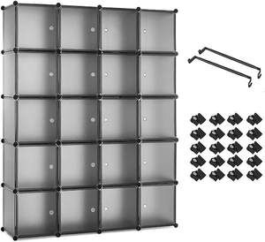 Armoire <span class=keywords><strong>à</strong></span> 2 portes pour enfants, armoire de rangement Portable modulaire porte de dessin animé mignon petite armoire en plastique - Product Image 5