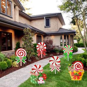 Decoraciones Navideñas Inflables para Exteriores, Paneles Huecos de Plástico con Forma de Caramelo con Estacas para Decoración de Fiestas y Jardines - Product Image 3