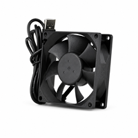 Ventilador USB de CC de 80 mm y 3.2 Pulgadas, Ventiladores de PC Silenciosos de CC de 80 mm, Ventilador de Refrigeración sin Escobillas de Flujo Axial de 5 Voltios WKH 8025, Ventiladores para Computadora