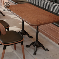 Chinois Chine Carré Café Commercial Bois En Cuir Café Restaurant Meubles Banc Canapé Cabine Sièges Table Chaise Ensemble