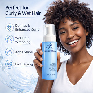 Loción Espumosa Herbal para el Cabello, Mousse para Trenzas, Rizos y Cabello Afro, Secado Rápido, Sin Residuos, Anti-Frizz, Voluminizador, Brillo, Suministro de Fábrica OEM - Product Image 3