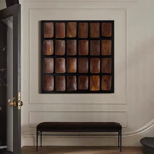 黒木の壁飾り 木彫りアート装飾 モダン幾何学模様 3Dウォールアート 壁飾り - Product Image 5