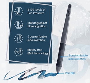 Tableta Gráfica de Dibujo HS611 de Gran Tamaño con Función de Inclinación y Teclas Multimedia para Artistas y Diseñadores, Accesorios para PC, Tableta Inteligente HS611 - Product Image 4