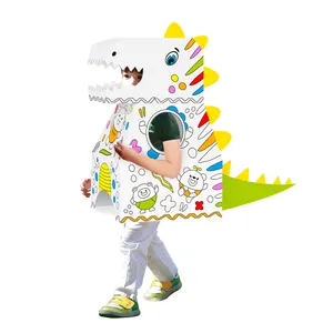 Nova estranha educação cosplay fantasia dinossauro, papelão vestido crianças papel 3d diy, brinquedos, quebra-cabeça