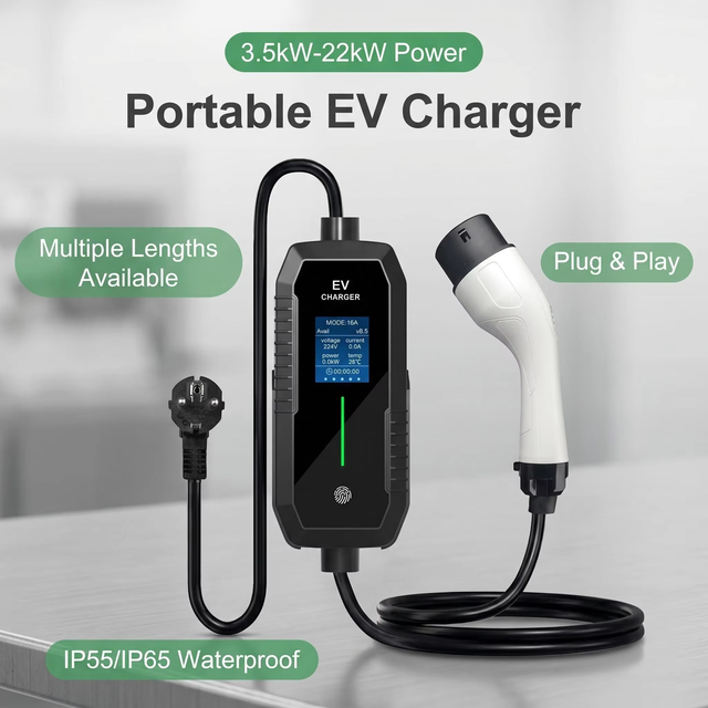 WICEN New Portable EV Charger 7kW with WiFi Type 2 IP65 Leakage Protection 2-Year Warranty