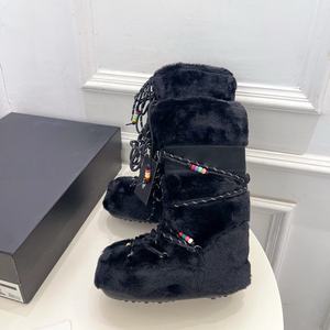 Botines de Mujer Otoño/Invierno 2026, Forro de Piel de Oveja Cálido y Grueso, Térmico, Impermeable, con Correa, Forro de Felpa, Punta Cerrada, Antideslizante, para Nieve - Product Image 3