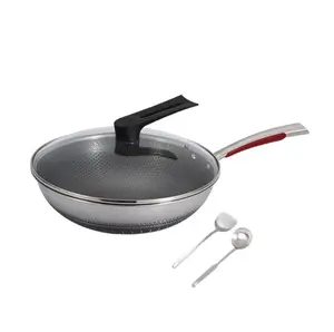 Twee Zijden Koekenpan Set Rvs Reliëf Friypan Non-Stick Koekenpan