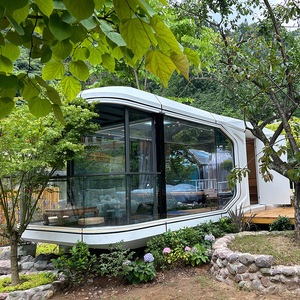 Mini Caravana, Cabina Modular para 4 Personas, Remolque de Viaje Ligero de Aluminio, Moderno, para Uso en Exteriores, Color Gris, Panal de Plástico - Product Image 2