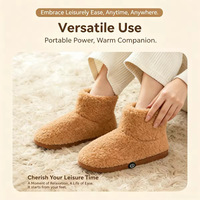 Bottes chauffantes massantes en peluche confortables, sans fil, à commande par un seul bouton, pour la relaxation des pieds en hiver, idéales pour les pieds fatigués à la maison, vente en gros