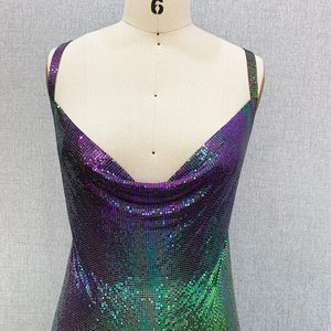 Sexy Clubwear multicolore maglia di <span class=keywords><strong>paillettes</strong></span> in metallo senza schienale <span class=keywords><strong>Mini</strong></span> <span class=keywords><strong>abito</strong></span> da donna in maglia di maglia per la festa - Product Image 5