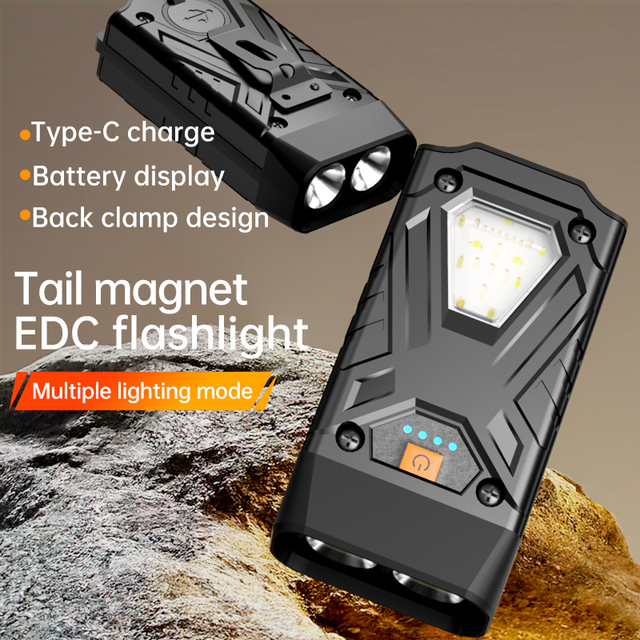 High Lumen Mini Pocket Flashlight USB Charging Bright Torch Rechargeable LED Work Light for Outdoor