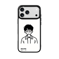 Coque de téléphone AG Feeling Black Edge avec motif garçon scientifique et ingénieur pour iPhone 17, 17 Pro Max, 16 Pro, 15, 15 Pro Max – Coque magnétique