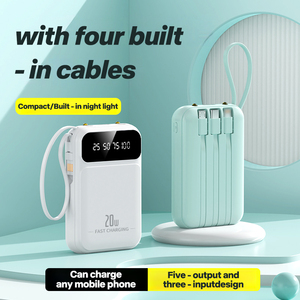 All'ingrosso 10000mAh portatile Power Bank Micro USB ingresso PVC incorporato cavo di ricarica Mini Logo stampato Mobile Power Bank disponibile - Product Image 3