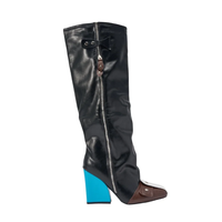 Nouvelles bottes à talons épais et bout carré pour femmes, mode d'hiver, bottes à talons hauts pour femmes, chaussures à talons hauts