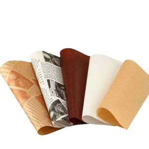 Papier kraft personnalisé anti-graisse pour hamburgers, résistant à la chaleur, en silicone, avec revêtement simple face pour le pain - Product Image 1