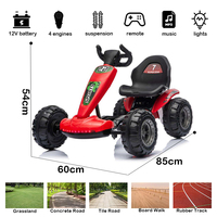 Kart électrique pour enfants, démarrage à un bouton, volant télescopique, lumières LED, porte-gobelet, Bluetooth, MP3, certifié CE