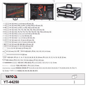 Kit de taladro de iones de litio Yato de 18 V, juego de herramientas eléctricas inalámbricas profesionales con destornilladores y estuche de plástico YT-44251 - Product Image 4